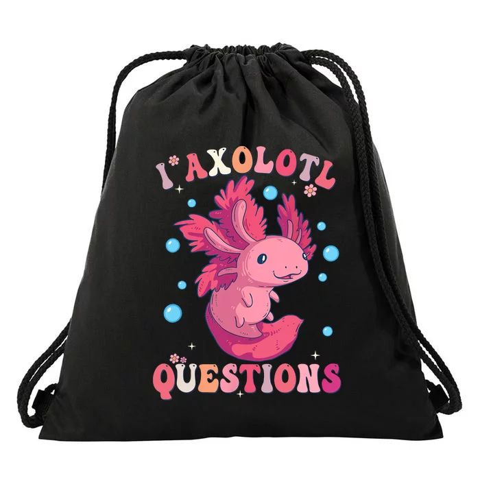 I Axolotl Questions Axolotl Womens Cute Axolotl Retro Drawstring Bag