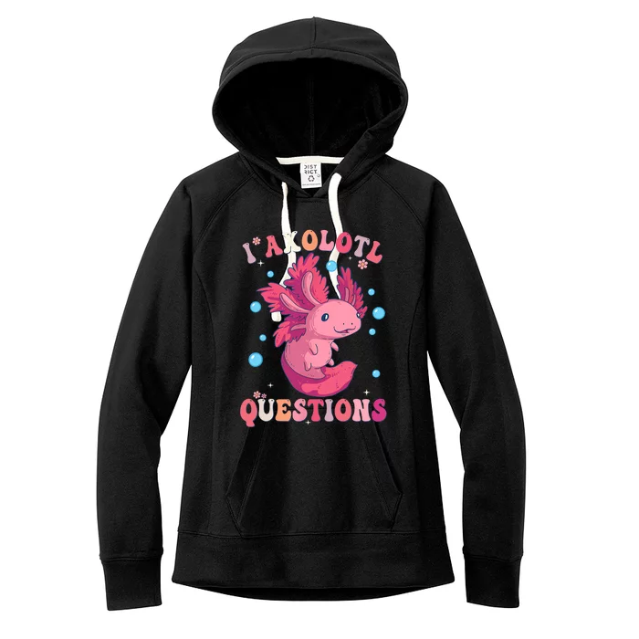 I Axolotl Questions Axolotl Womens Cute Axolotl Retro Women's Fleece Hoodie