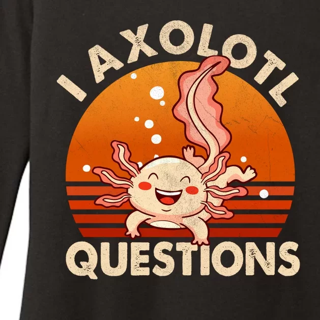 I Axolotl Questions Design Funny Cute Axolotl Vintage Womens CVC Long Sleeve Shirt