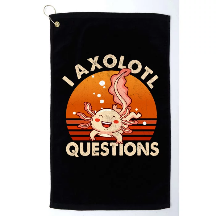 I Axolotl Questions Design Funny Cute Axolotl Vintage Platinum Collection Golf Towel