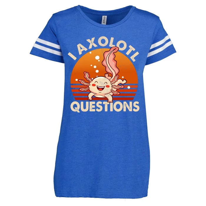 I Axolotl Questions Design Funny Cute Axolotl Vintage Enza Ladies Jersey Football T-Shirt