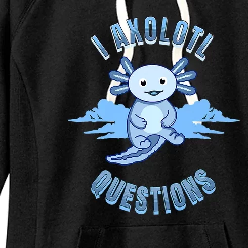 I Axolotl Questions Blue Axolotl Design Women's Fleece Hoodie