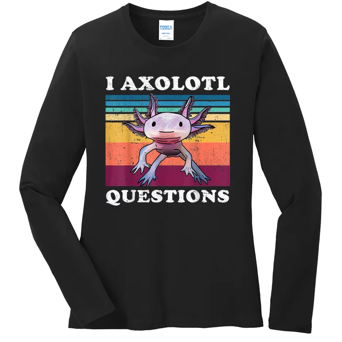 I Axolotl Questions Shirt Adults Youth Kids Retro Vintage Ladies Long Sleeve Shirt