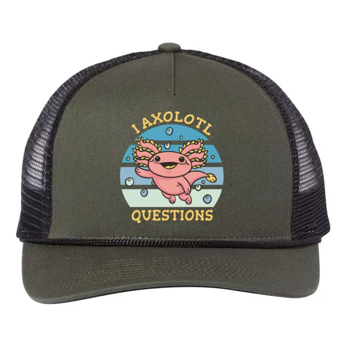 I Axolotl Questions Retro Rope Trucker Hat Cap