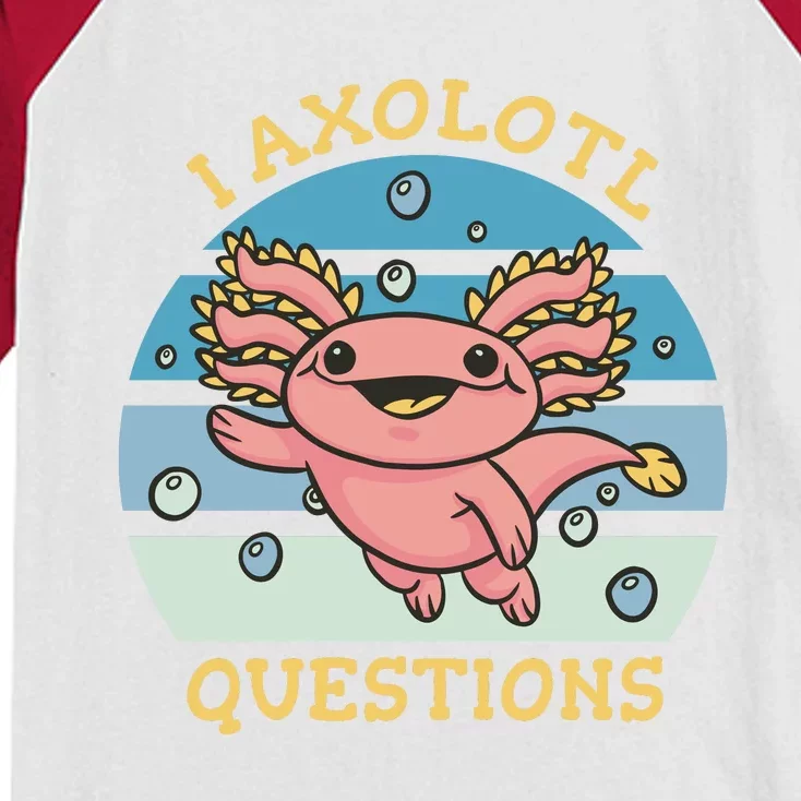 I Axolotl Questions Kids Colorblock Raglan Jersey