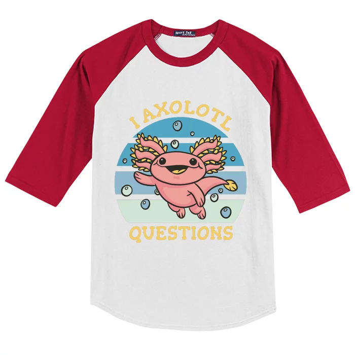 I Axolotl Questions Kids Colorblock Raglan Jersey