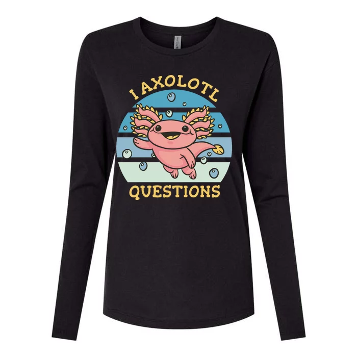 I Axolotl Questions Retro Cute Womens Cotton Relaxed Long Sleeve T-Shirt