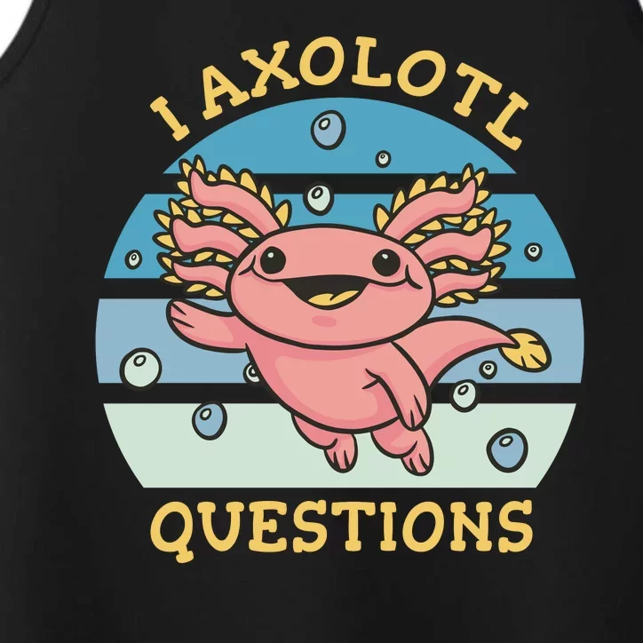 I Axolotl Questions Retro Cute Performance Tank