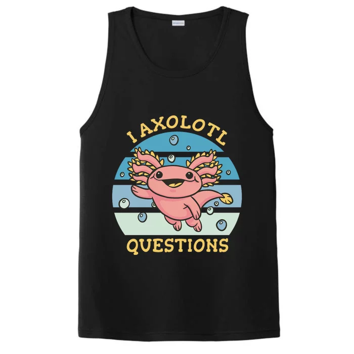 I Axolotl Questions Retro Cute Performance Tank