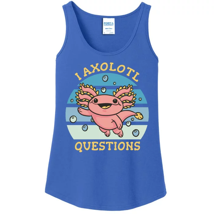 I Axolotl Questions Retro Cute Ladies Essential Tank