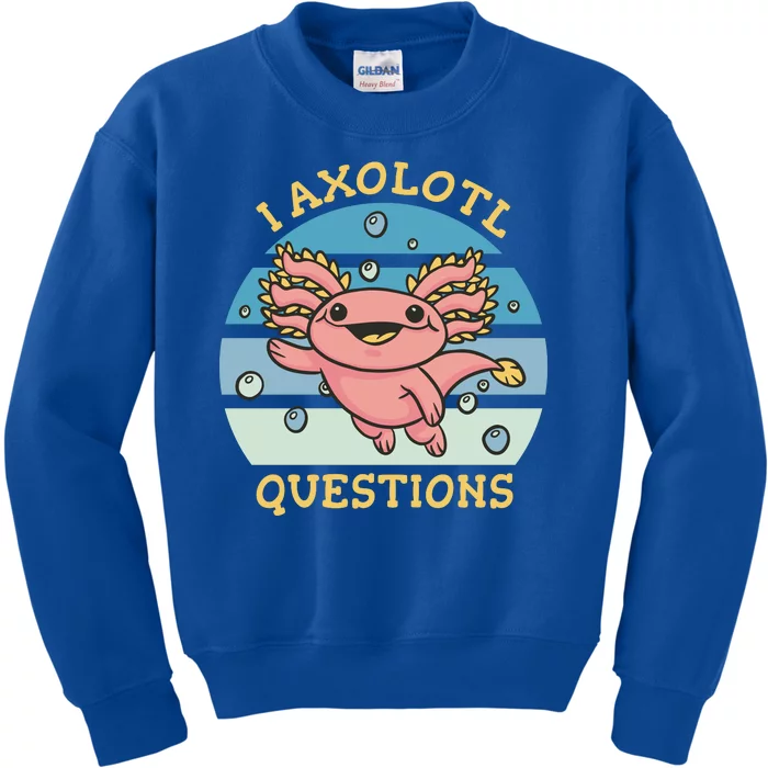 I Axolotl Questions Retro Cute Kids Sweatshirt