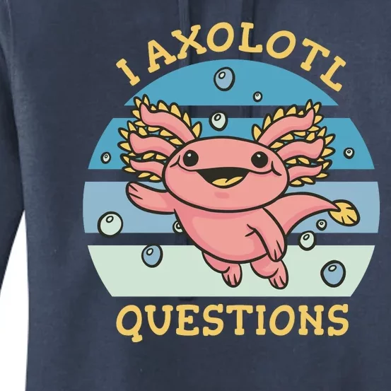 I Axolotl Questions Retro Cute Women's Pullover Hoodie