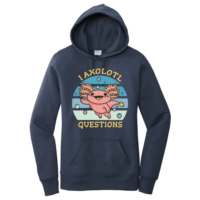 I Axolotl Questions Retro Cute Women's Pullover Hoodie