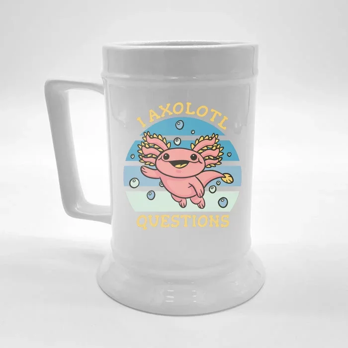 I Axolotl Questions Retro Cute Front & Back Beer Stein