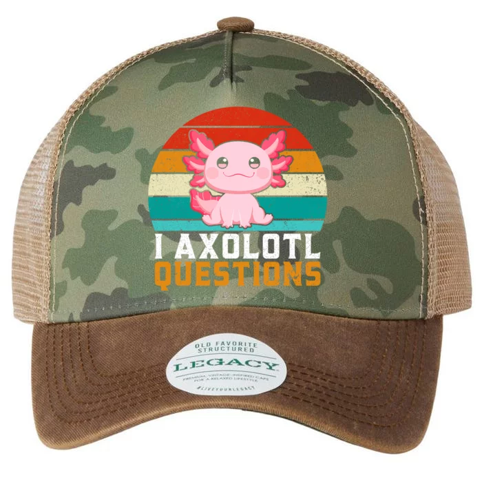 I Axolotl Questions Axolotl Lovers Gift Legacy Tie Dye Trucker Hat