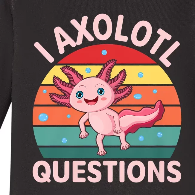 I Axolotl Questions Cute Axolotl Baby Long Sleeve Bodysuit