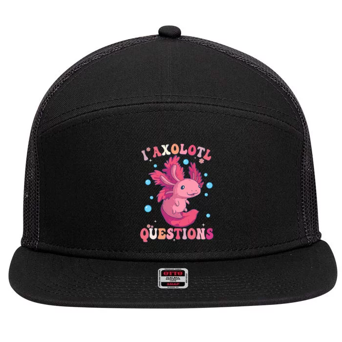 I Axolotl Questions Axolotl Womens Cute Axolotl Retro 7 Panel Mesh Trucker Snapback Hat