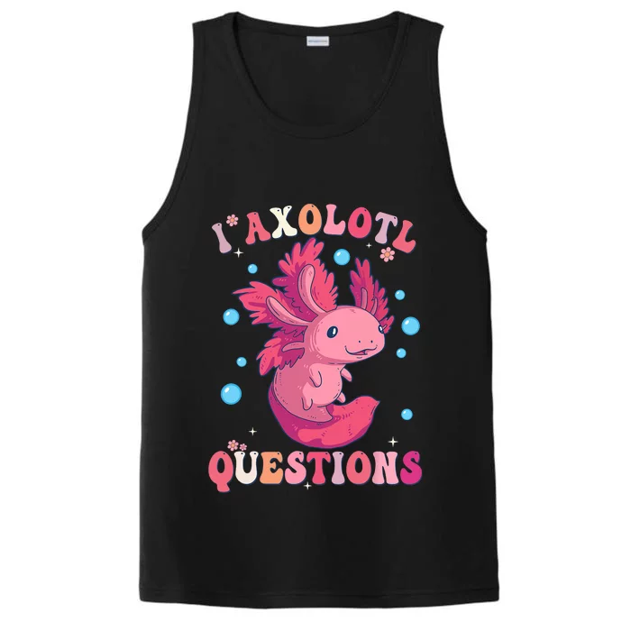 I Axolotl Questions Axolotl Womens Cute Axolotl Retro Performance Tank