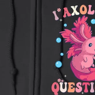 I Axolotl Questions Axolotl Womens Cute Axolotl Retro Full Zip Hoodie