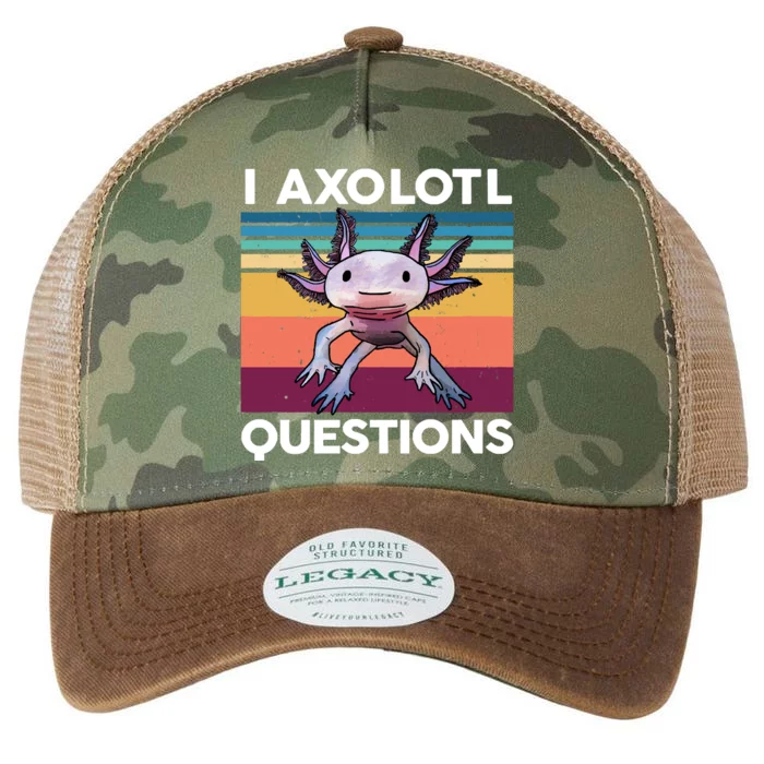 I Axolotl Questions Cute Axolotl Legacy Tie Dye Trucker Hat