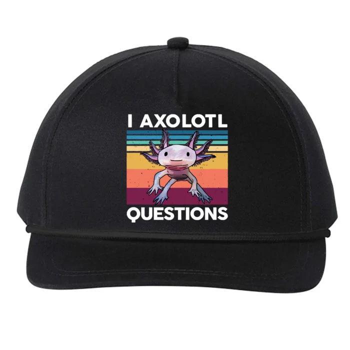 I Axolotl Questions Cute Axolotl Snapback Five-Panel Rope Hat