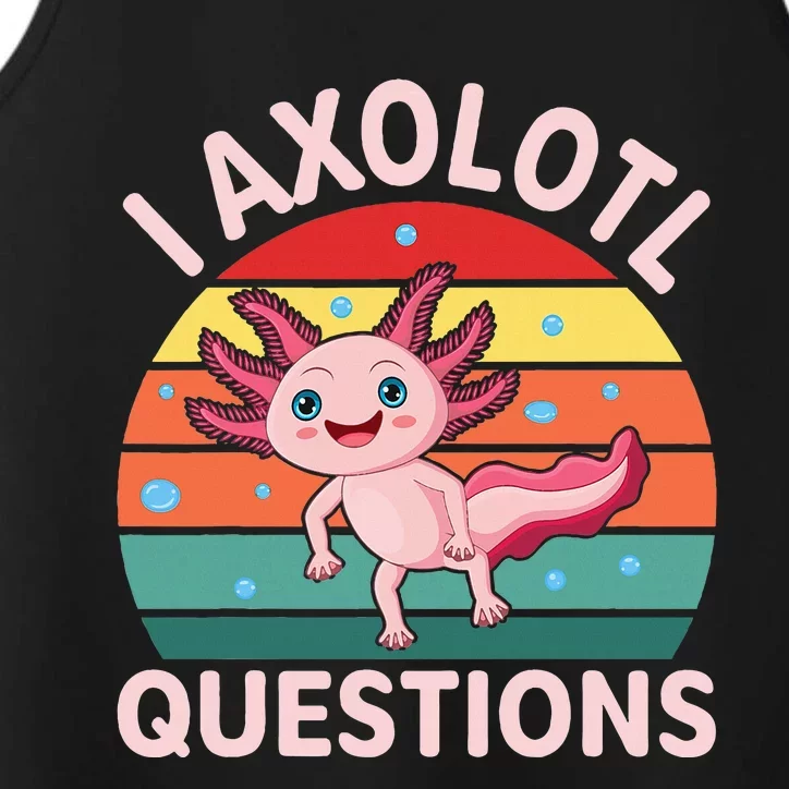 I Axolotl Questions Boy Cute Axolotl Performance Tank