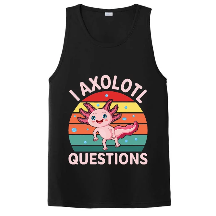 I Axolotl Questions Boy Cute Axolotl Performance Tank