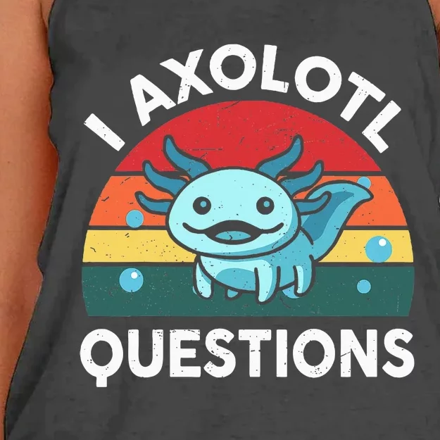 I Axolotl Questions Cute Axolotl Women's Knotted Racerback Tank