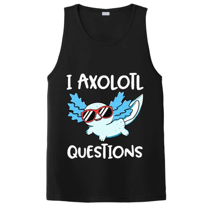 I Axolotl Questions Cute Kawaii Axolotl Anime Girls Performance Tank