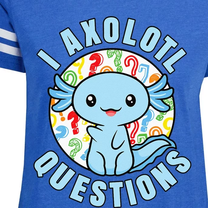 I Axolotl Questions Funny Blue Axolotl Kawaii Enza Ladies Jersey Football T-Shirt