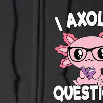 I Axolotl Questions Mexican Salamander Pink Axolotl Kids Full Zip Hoodie