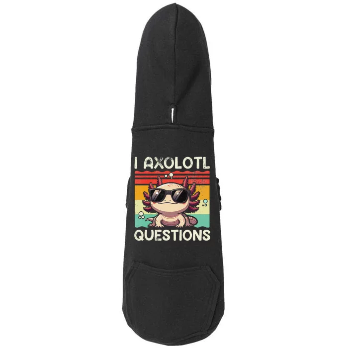 I Axolotl Questions Retro Vintage Gift Doggie 3-End Fleece Hoodie