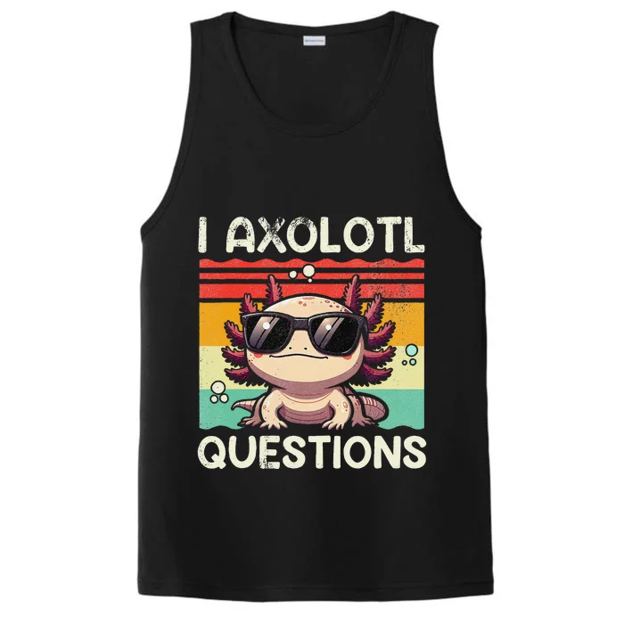 I Axolotl Questions Retro Vintage Gift Performance Tank