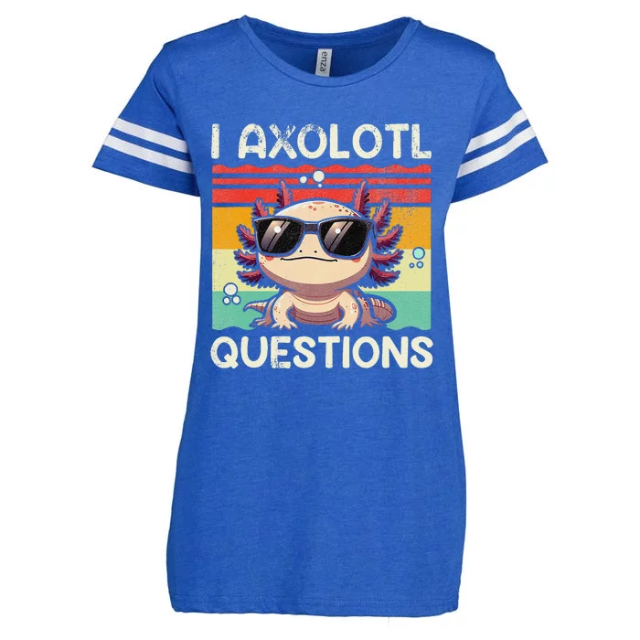 I Axolotl Questions Retro Vintage Gift Enza Ladies Jersey Football T-Shirt