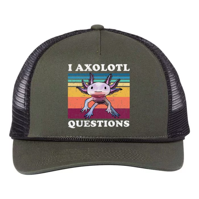 I Axolotl Questions Cute Axolotl Retro Rope Trucker Hat Cap