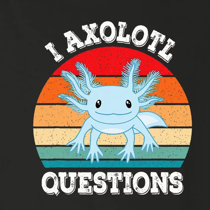 I Axolotl Questions Cute Retro Funny Axolotl Toddler Long Sleeve Shirt