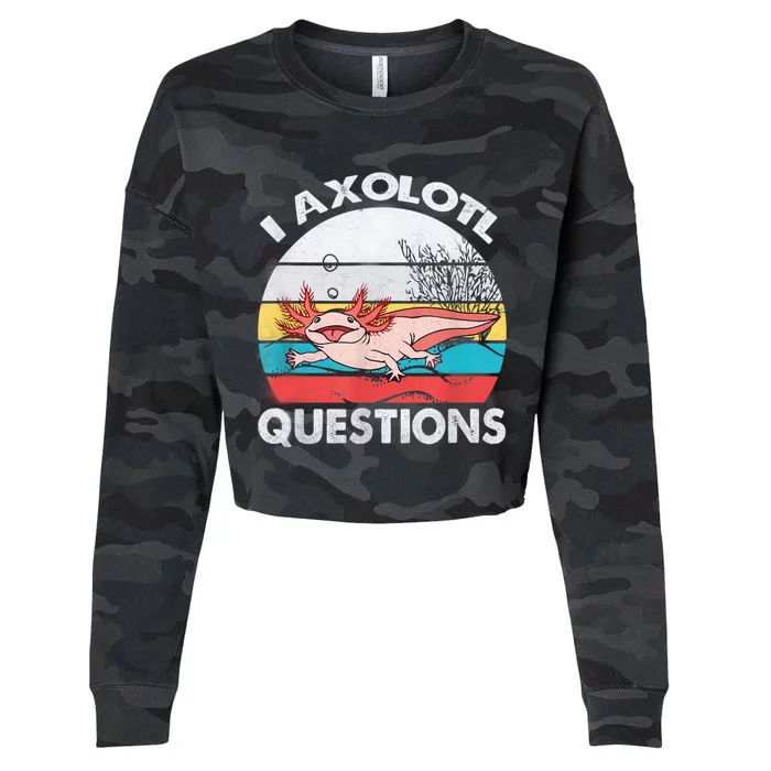 I Axolotl Questions Vintage Axolotl Gift Boys Girls Cropped Pullover Crew