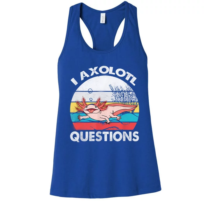 I Axolotl Questions Vintage Axolotl Gift Boys Girls Women's Racerback Tank