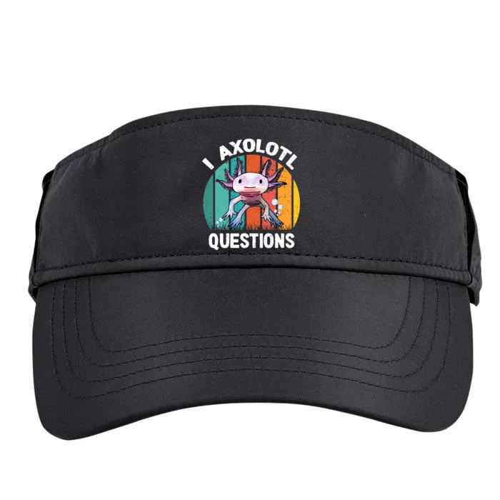 I Axolotl Questions Shirt Youth Kids Retro 90s Funny Axolotl Adult Drive Performance Visor