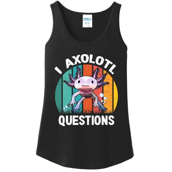 I Axolotl Questions Shirt Youth Kids Retro 90s Funny Axolotl Ladies Essential Tank