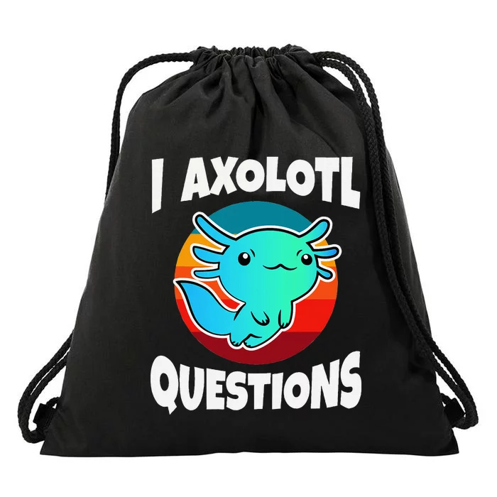 I Axolotl Questions Vintage Drawstring Bag