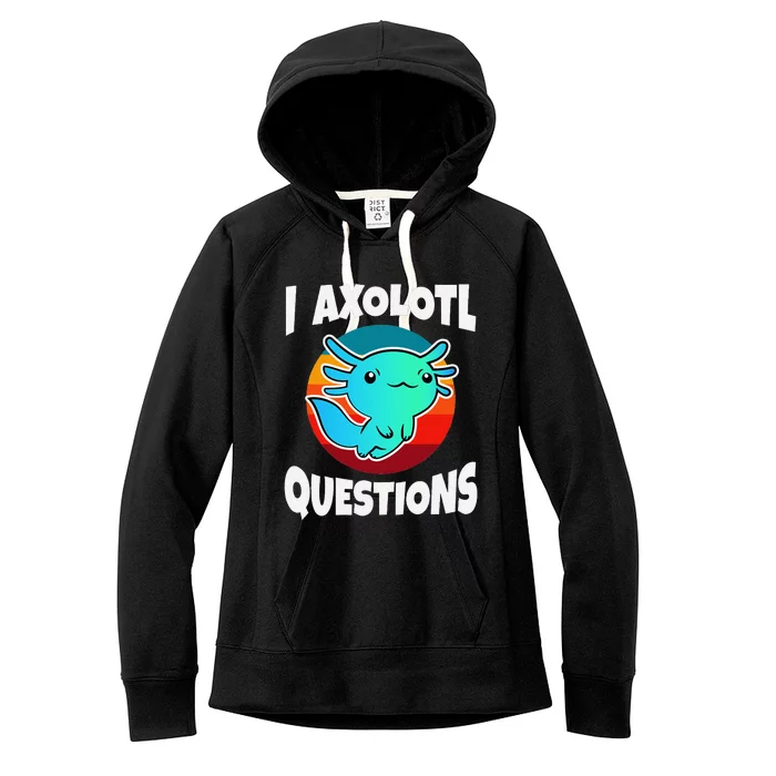 I Axolotl Questions Vintage Women's Fleece Hoodie