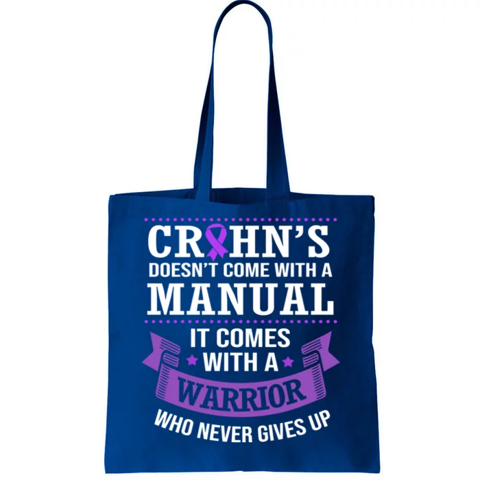 Inspirational Awareness Quotes Crohns Disease Warrior Gift Tote Bag