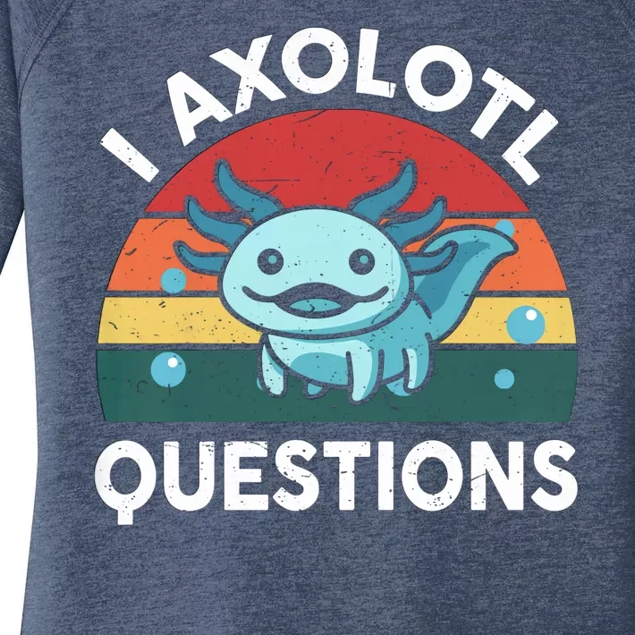 I Axolotl Questions Design Funny Cute Axolotl Women's Perfect Tri Tunic Long Sleeve Shirt