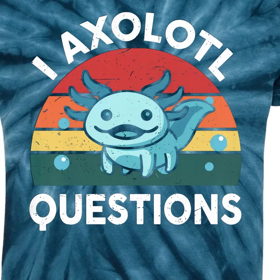 I Axolotl Questions Design Funny Cute Axolotl Kids Tie-Dye T-Shirt