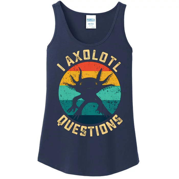 I Axolotl Questions Funny Axolotl Vintage Retro Ladies Essential Tank