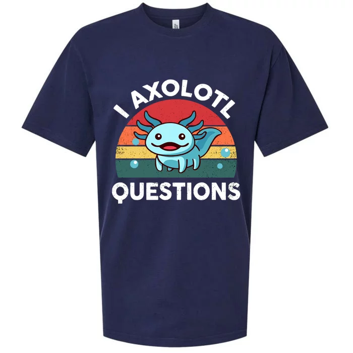 I Axolotl Questions Cute Kawaii Vintage Funny Gift Sueded Cloud Jersey T-Shirt