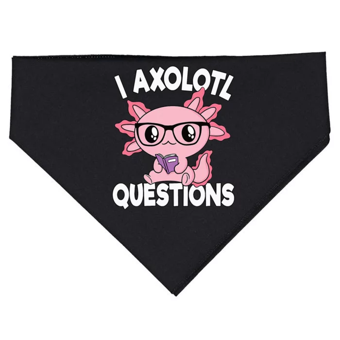 I Axolotl Questions Mexican Salamander Pink Axolotl USA-Made Doggie Bandana