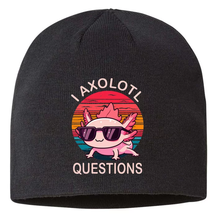 I Axolotl Questions Gifts Axolotl Wearing A Sunglasses 8 1/2in Sustainable Knit Beanie