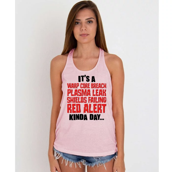 It's A Red Alert Kinda Day Scifi Fan Women's Knotted Racerback Tank